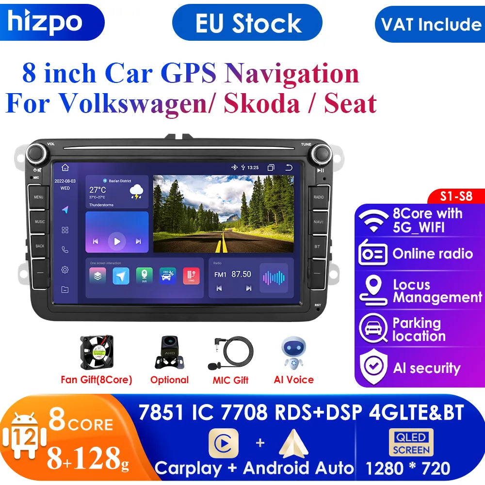 2 Din Android Car Radio GPS For VW / Volkswagen Skoda Octavia golf 5 6