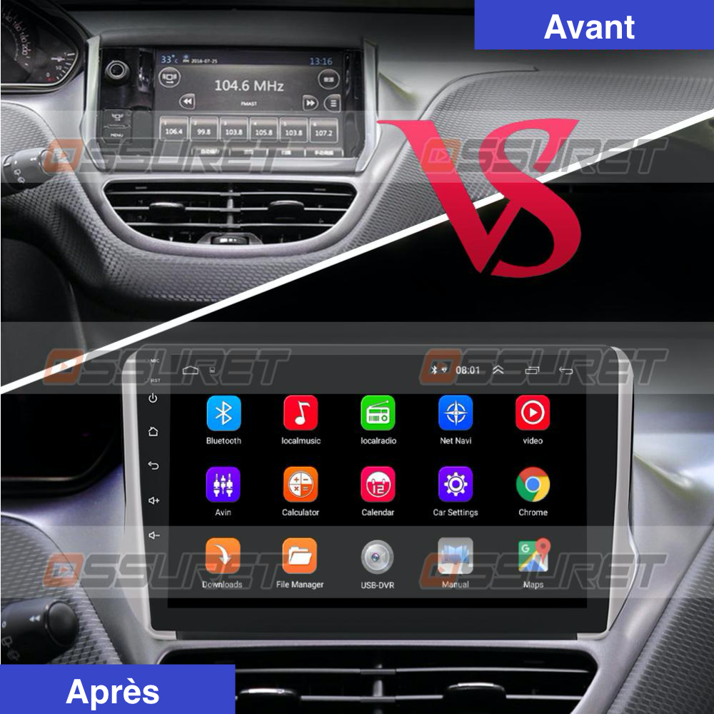 Autoradio GPS Android 10.0 Peugeot 208