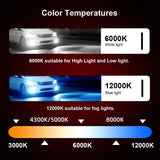 Kit de 2 Ampoules Xénon H4/9003/HB2 Hi/Lo Blanc Crystal 55W 3000K à 12000K 32V