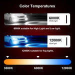 Kit de 2 Ampoules Xénon H11 3000K à 12000K Blanc Crystal 55W